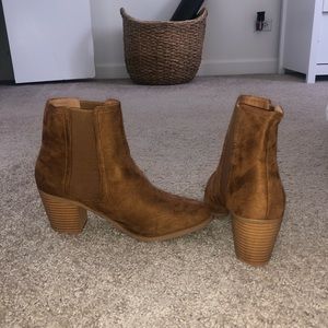 Never Worn Brown Suede Bootie Heels